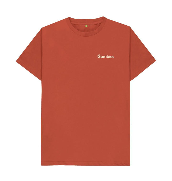 Rust Gumbies Small Full Logo Rust\/Cream - Unisex Organic Cotton T-Shirt
