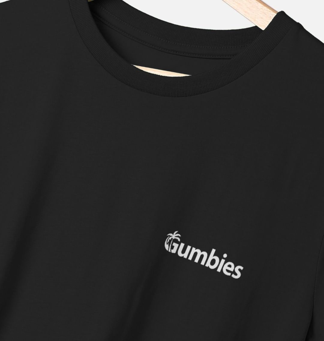 Gumbies Small Full Logo Black/White- Unisex Organic Cotton T-Shirt