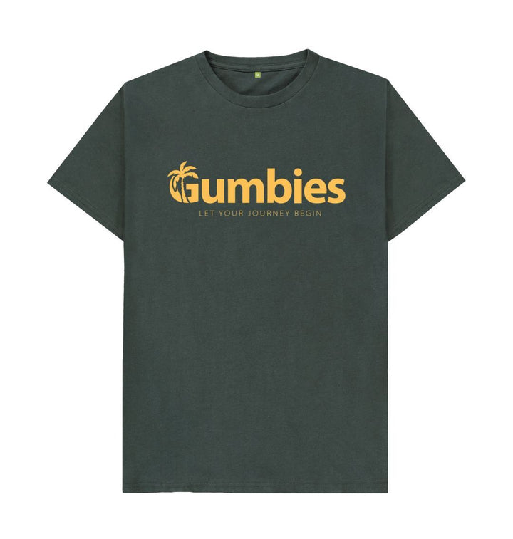 Dark Grey Gumbies Full Logo Dark Grey\/Yellow - Unisex Organic Cotton T-Shirt