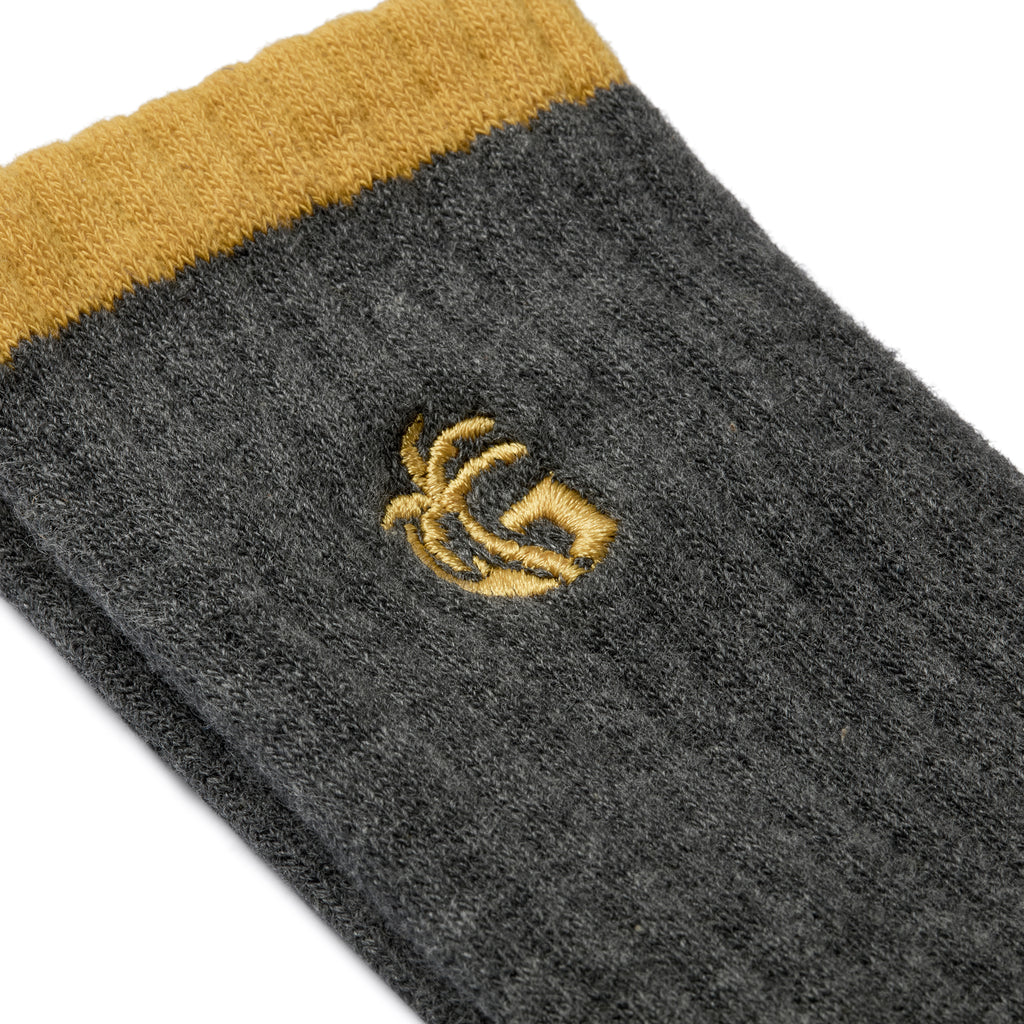 Cushioned Logo Socks - Grey & Curry