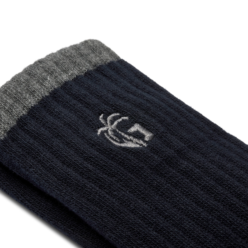 Cushioned Logo Socks - Navy & Grey