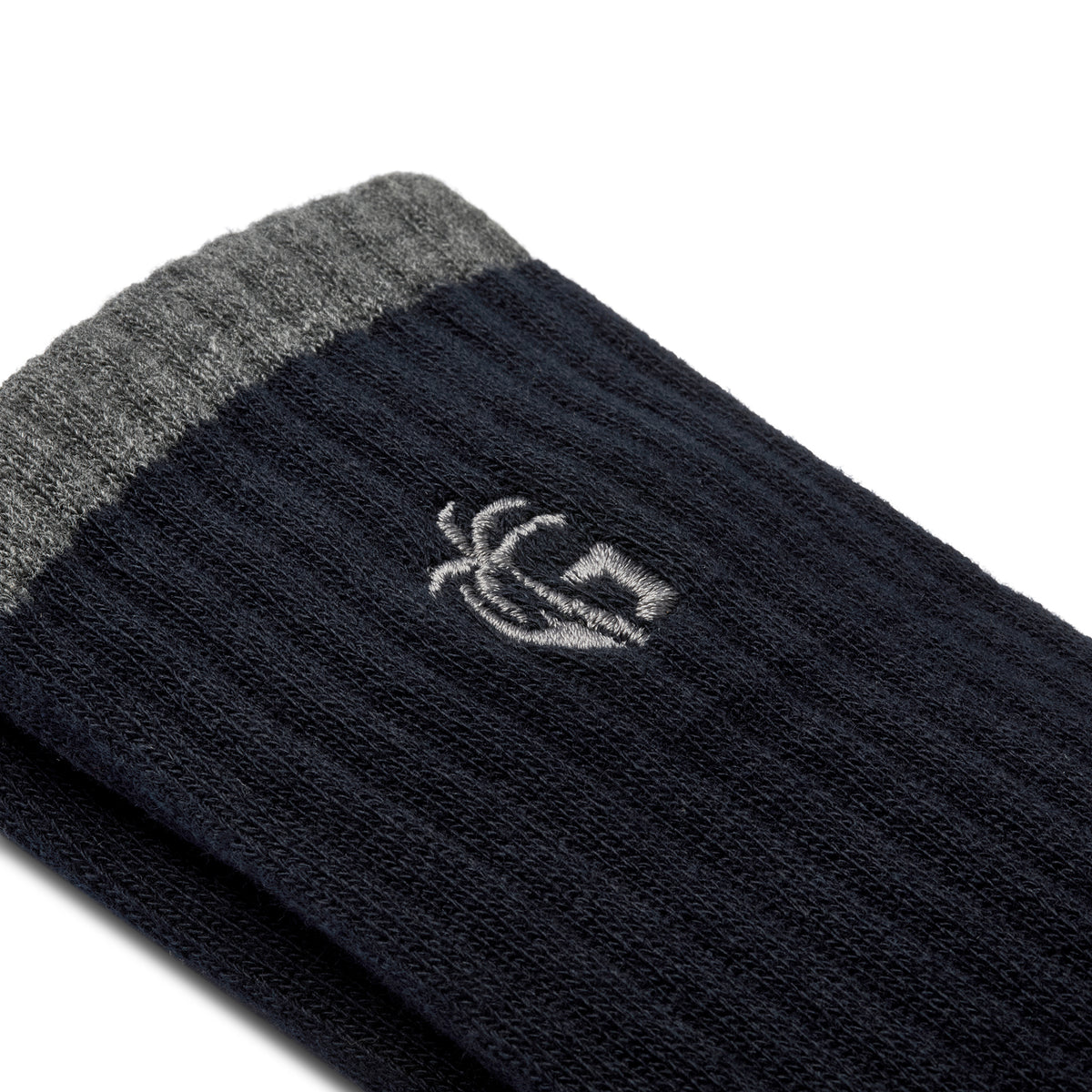 Cushioned Logo Socks - Navy & Grey
