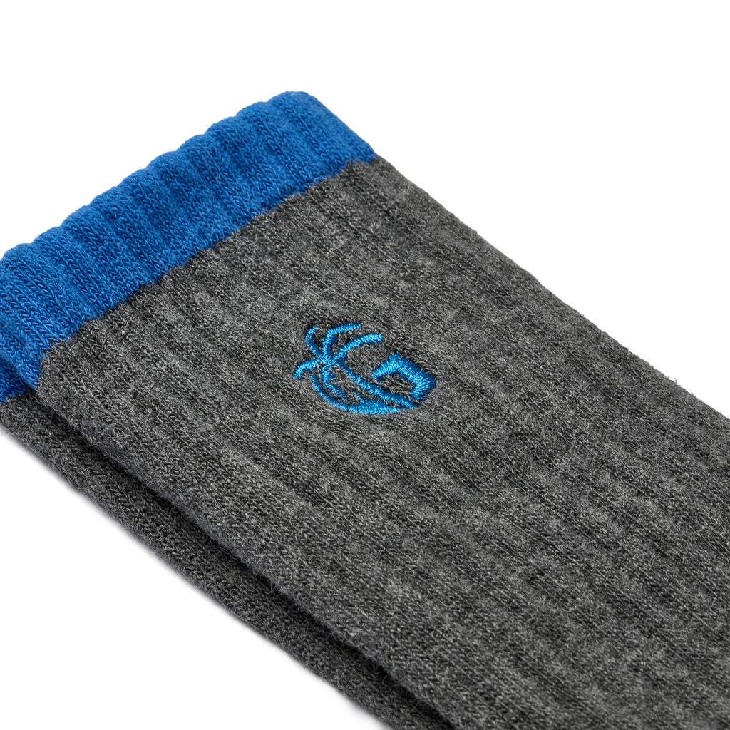 Cushioned Logo Socks - Grey & Blue