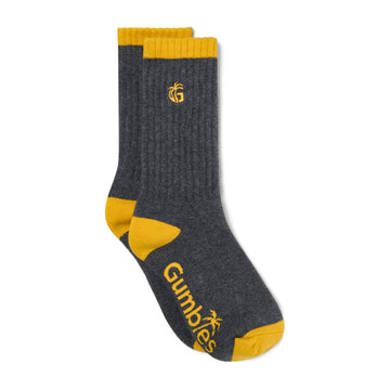 Cushioned Logo Socks - Grey & Curry