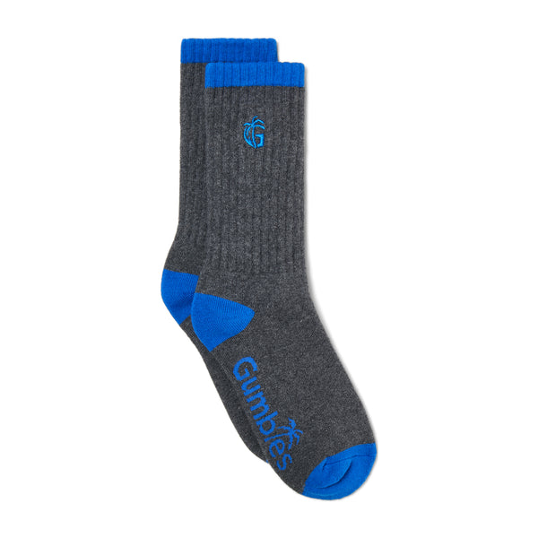 Cushioned Logo Socks - Grey & Blue