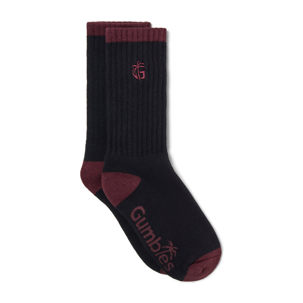 Cushioned Logo Socks - Black & Red