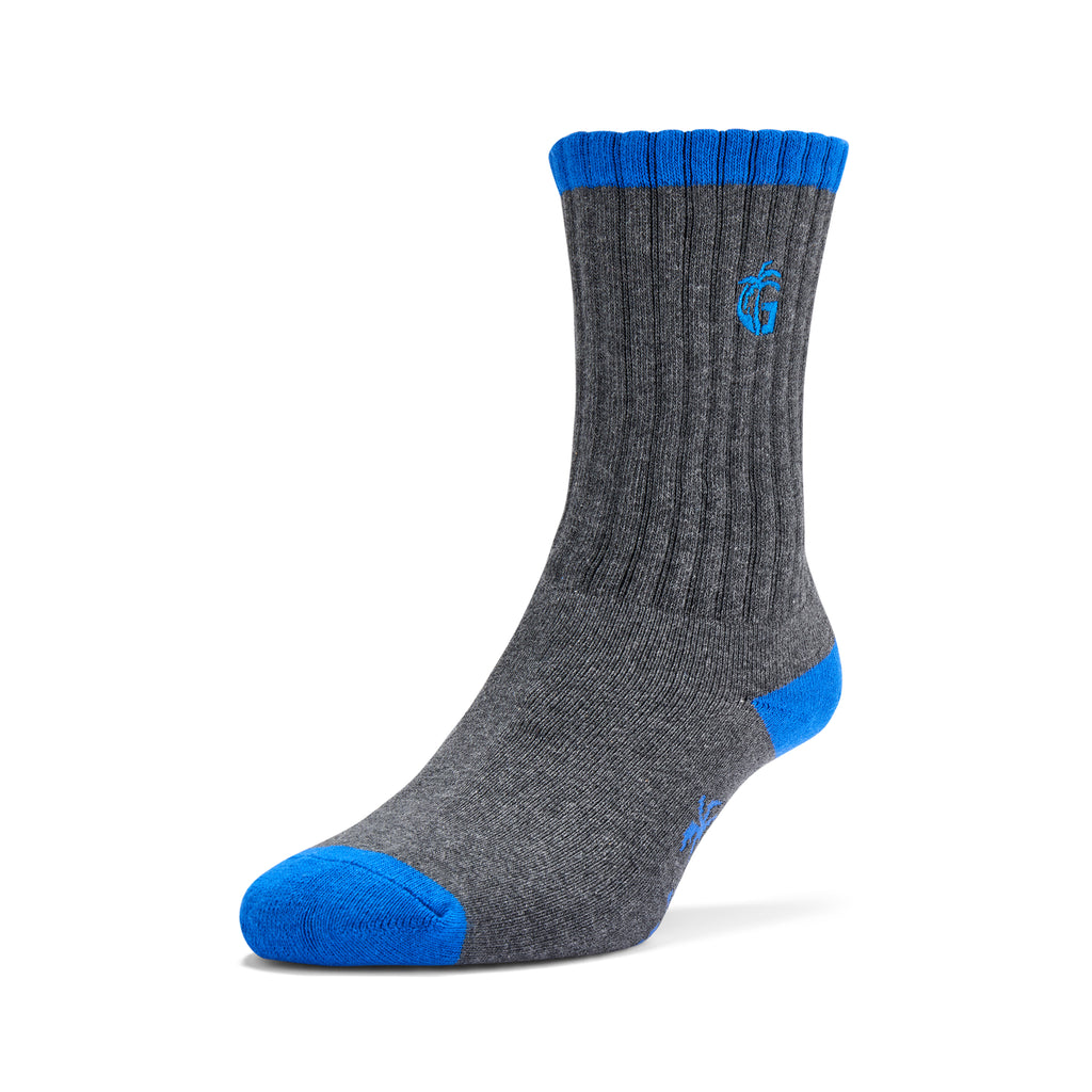 Cushioned Logo Socks - Grey & Blue