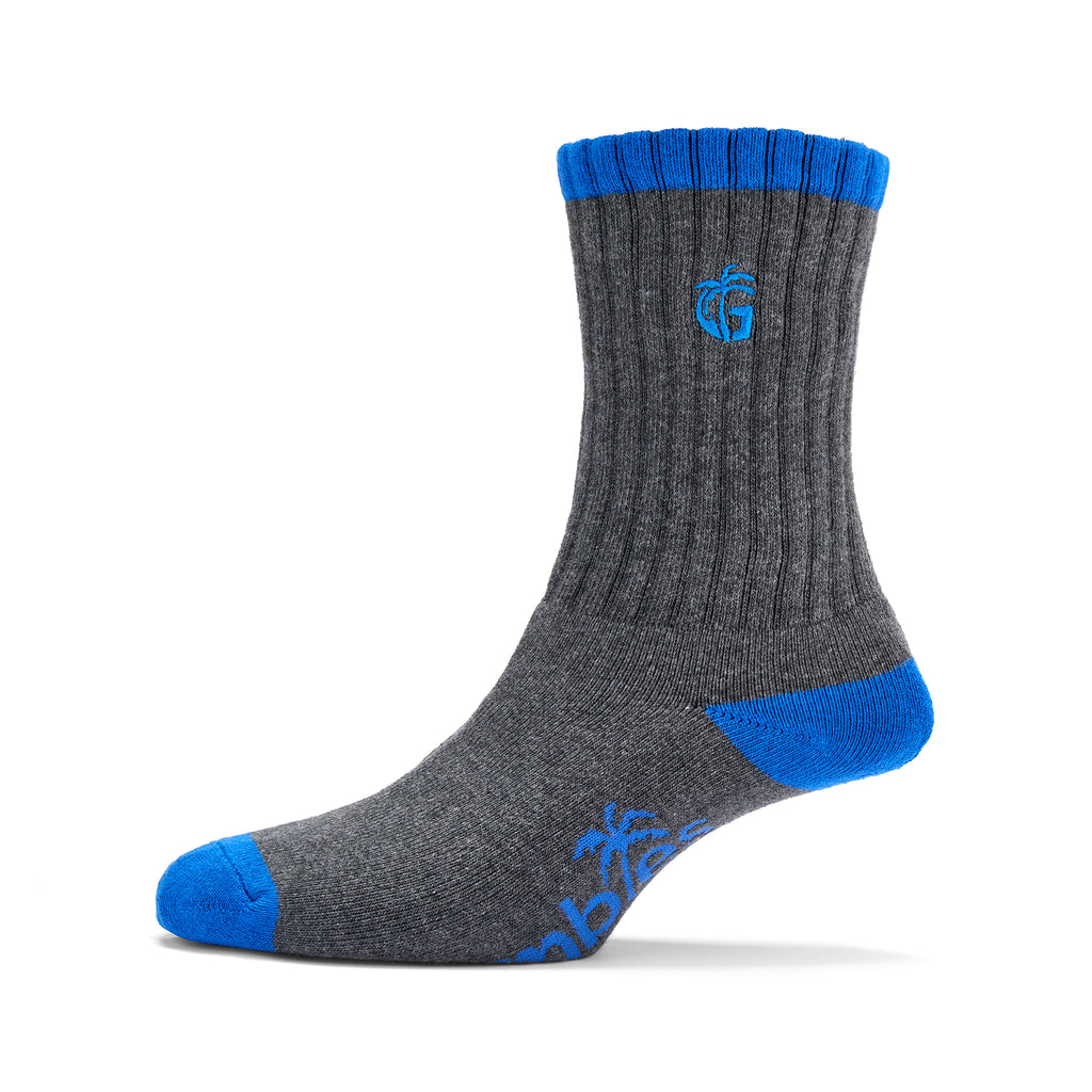 Cushioned Logo Socks - Grey & Blue