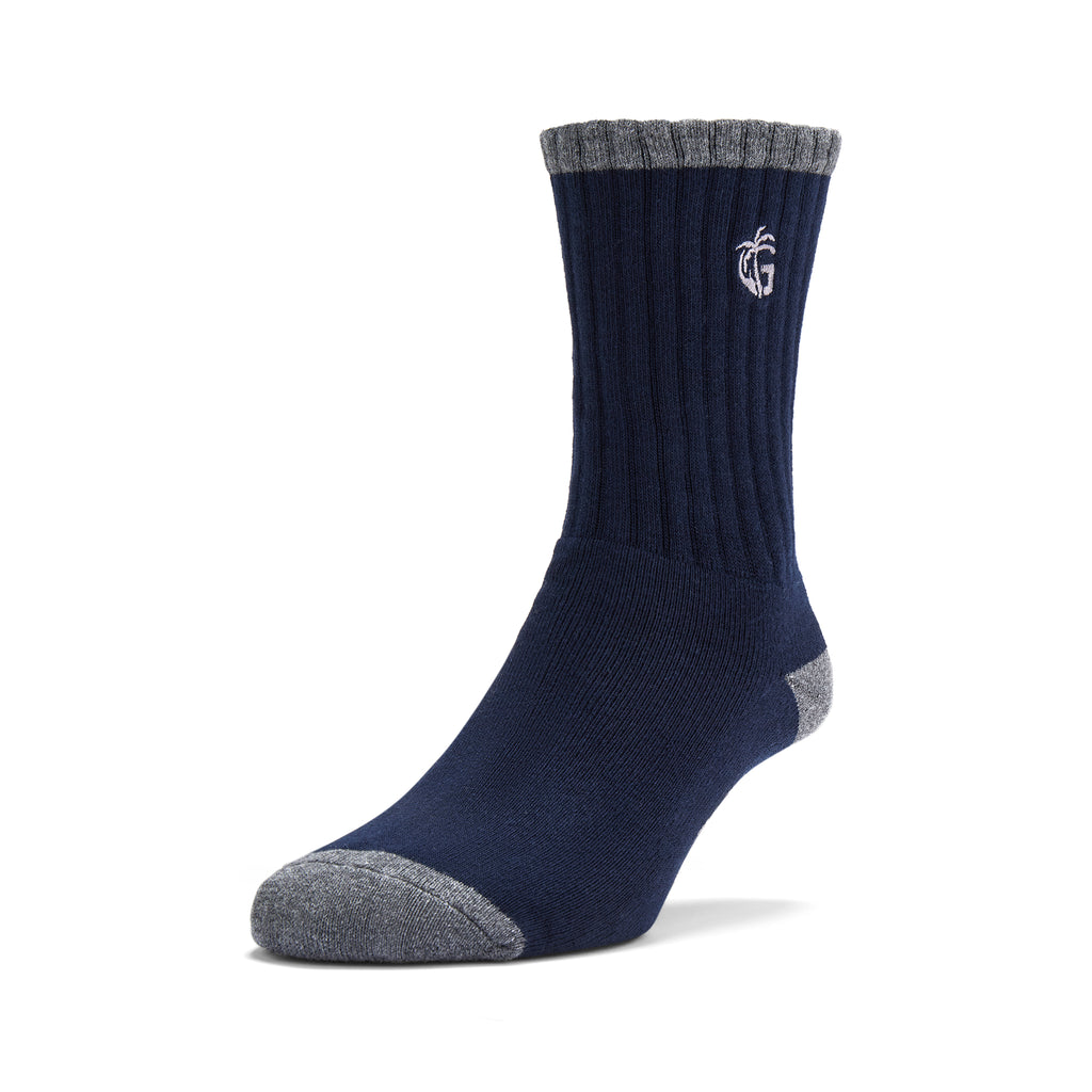 Cushioned Logo Socks - Navy & Grey