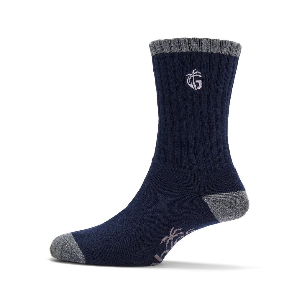 Cushioned Logo Socks - Navy & Grey