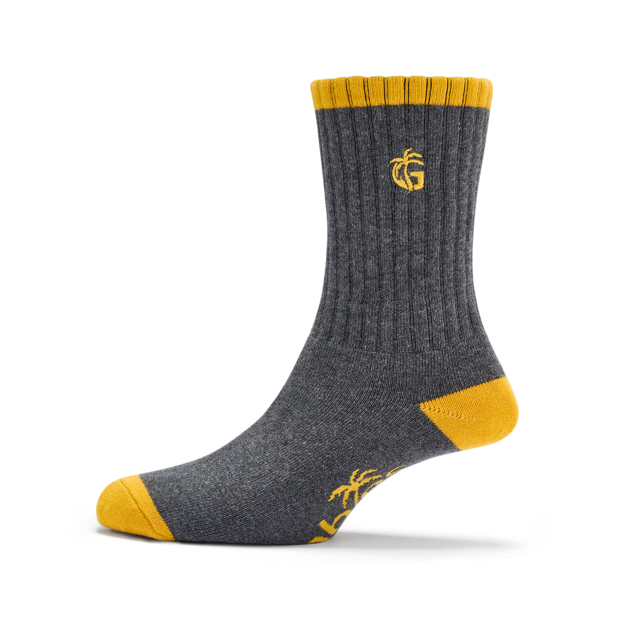 Cushioned Logo Socks - Grey & Curry