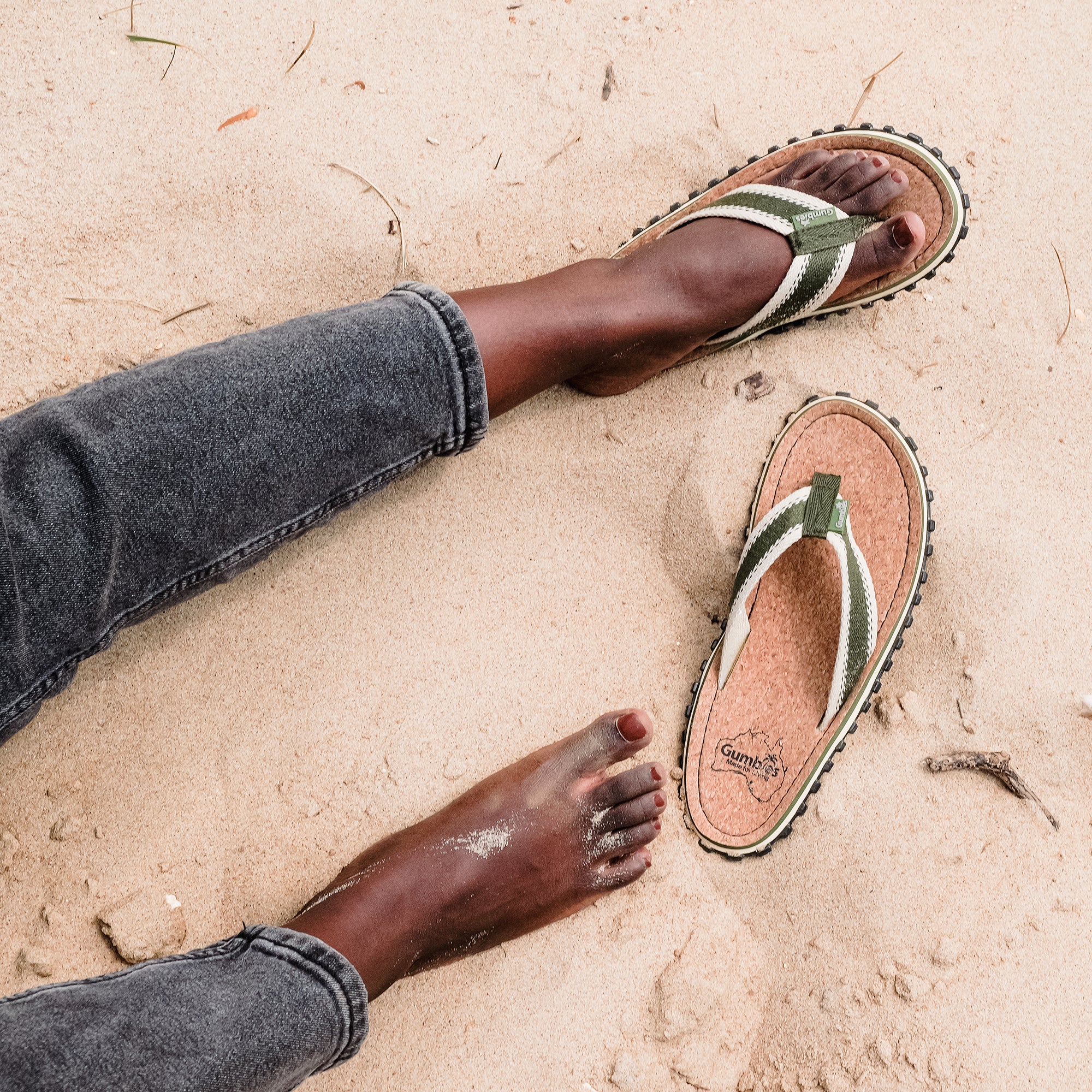 Gumbies cork flip flops deals
