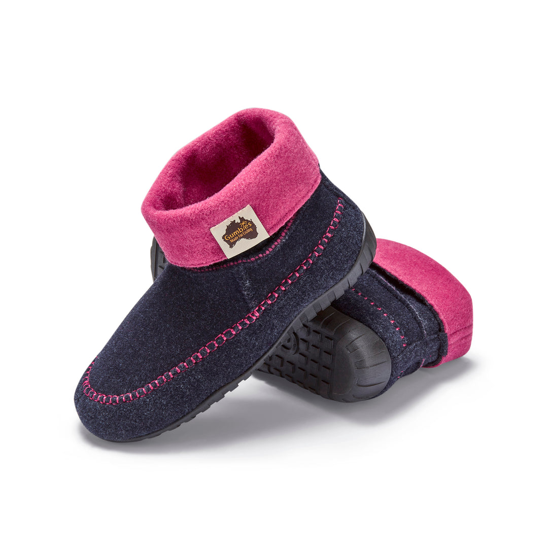 Slipper Boots Gumbies Slippers Womens Brumby Women's Charcoal Red