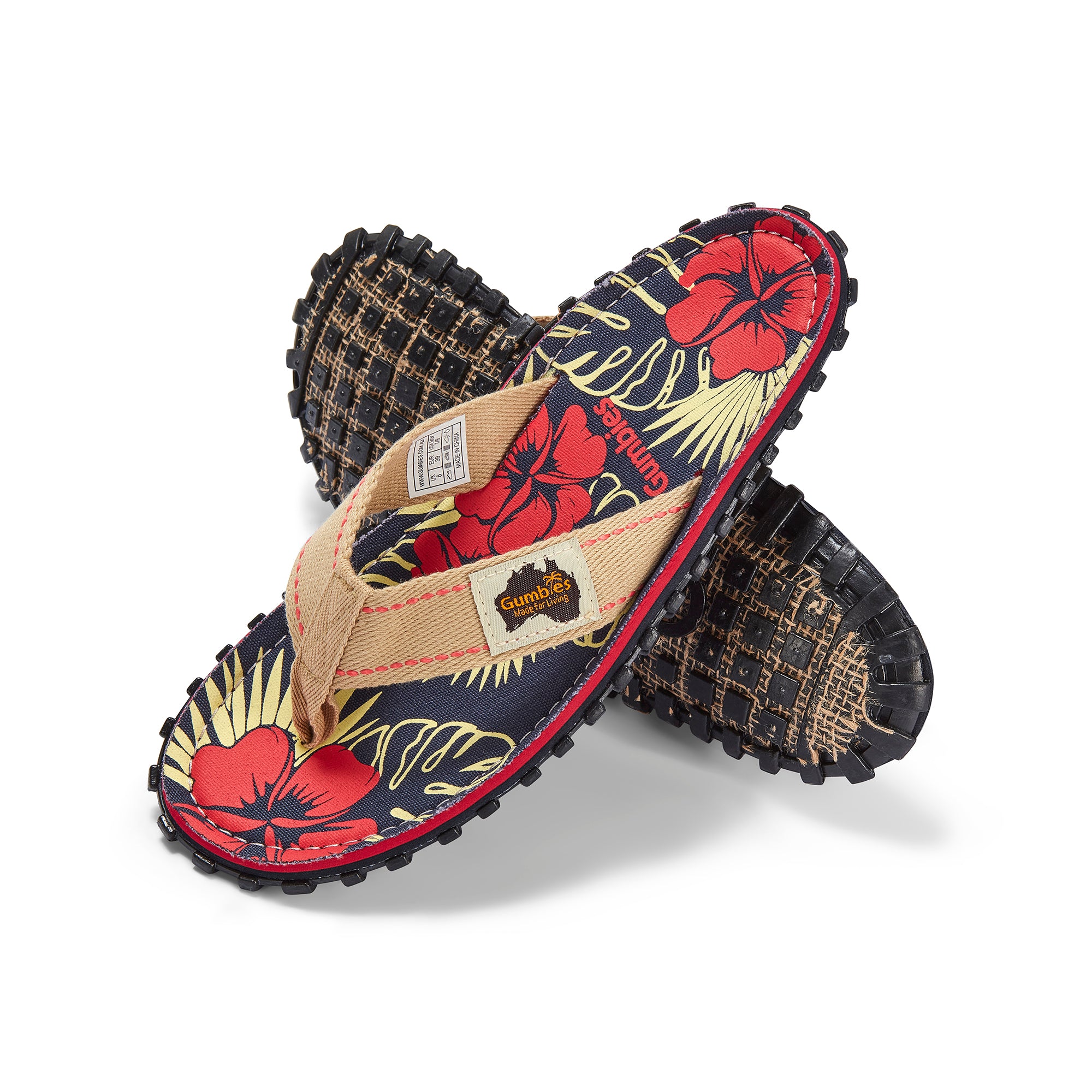 Islander Flip-Flops - Men's - Denim Hibiscus