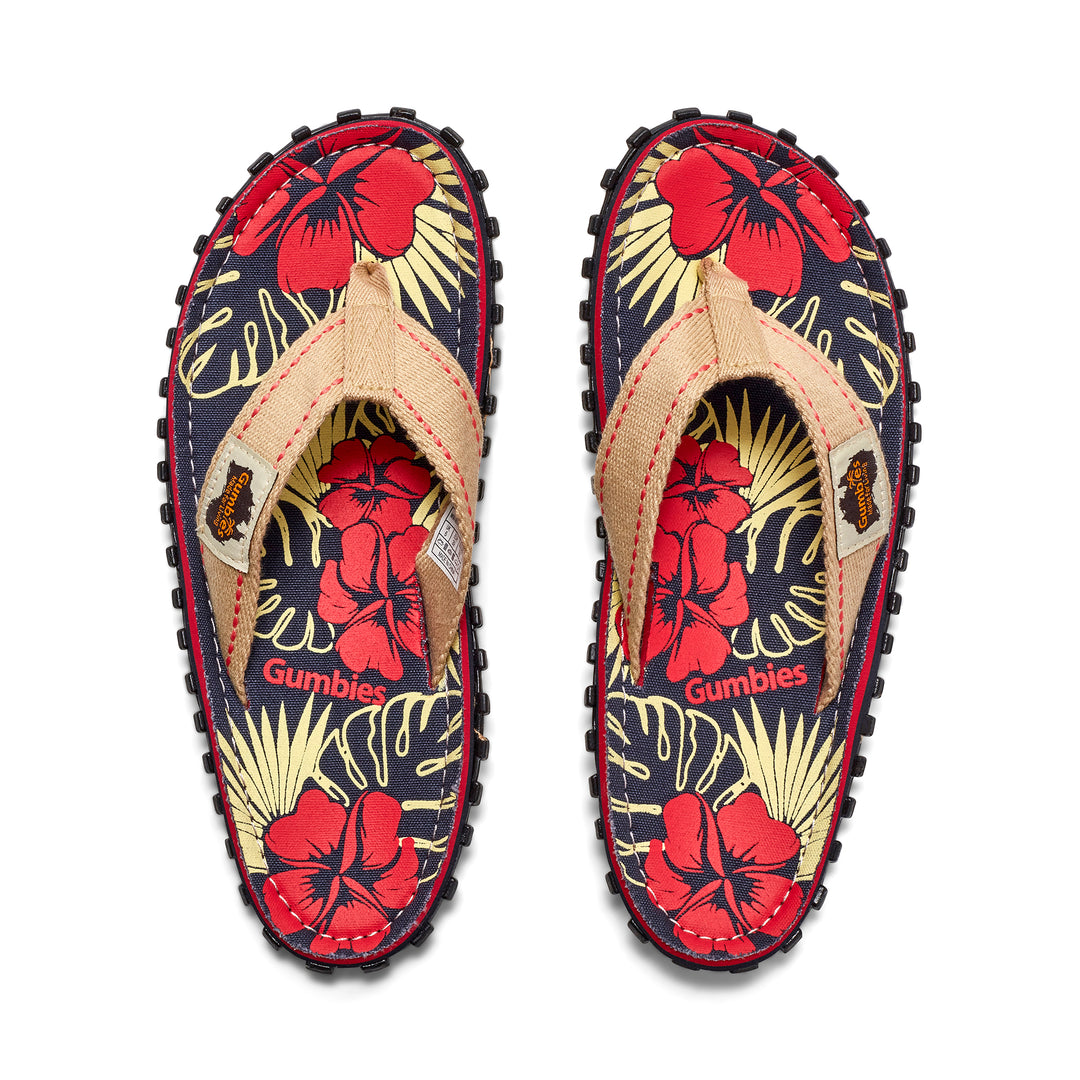 Islander Flip-Flops - Women's - Denim Hibiscus