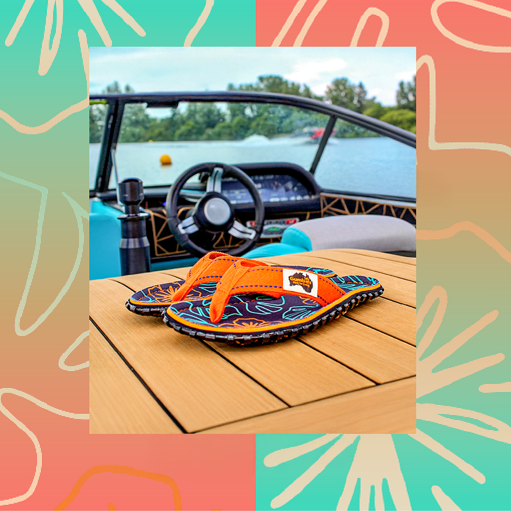 Islander Flip-Flops - Women's - Orange Hibiscus