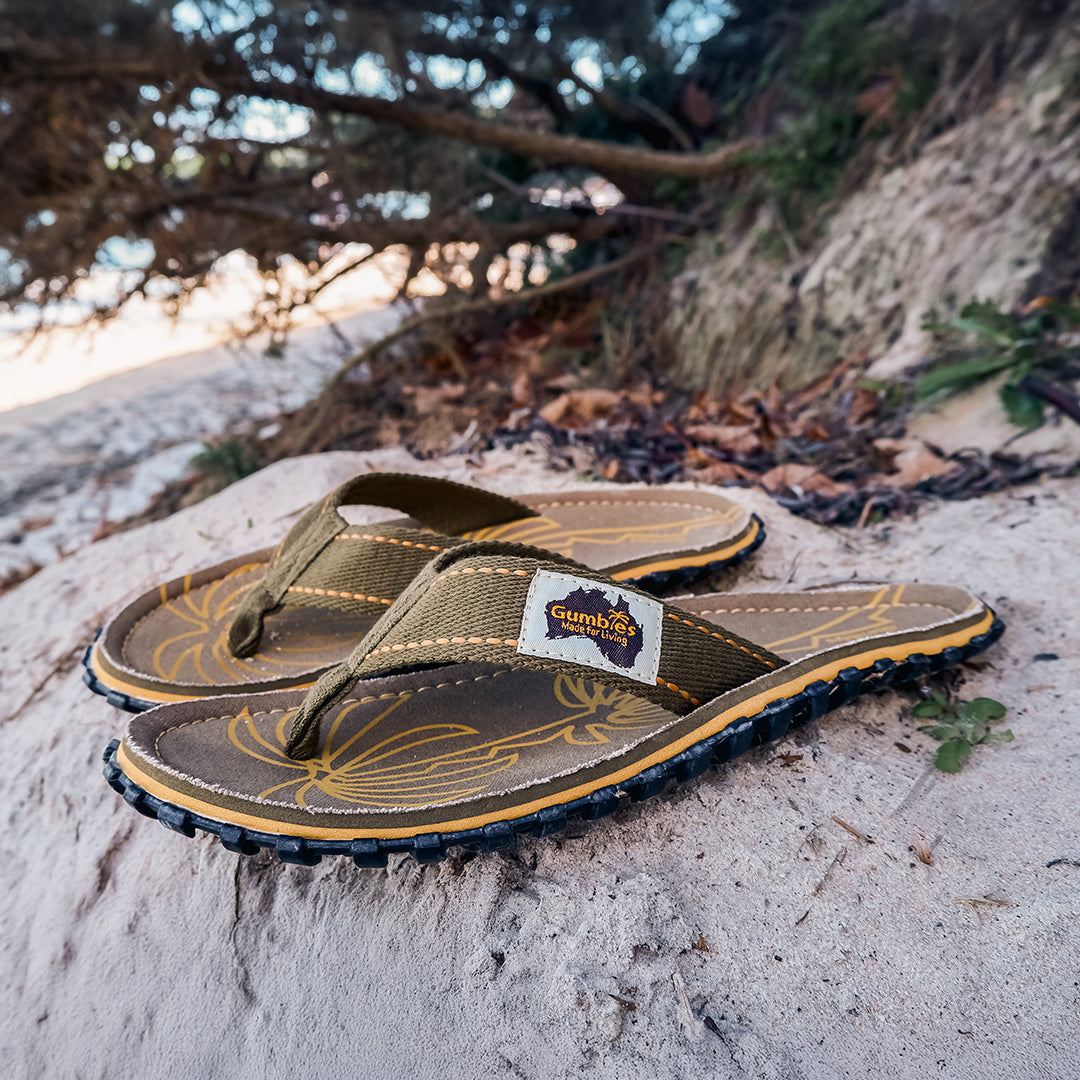 Islander Flip-Flops - Men's - Palm Leaf Khaki