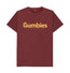 Gumbies Full Logo Red Wine/Yellow - Unisex Organic Cotton T-Shirt