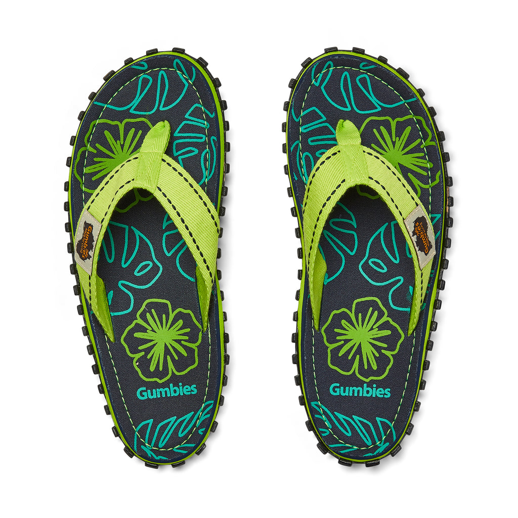 Islander Flip-Flops - Women's - Lime Hibiscus