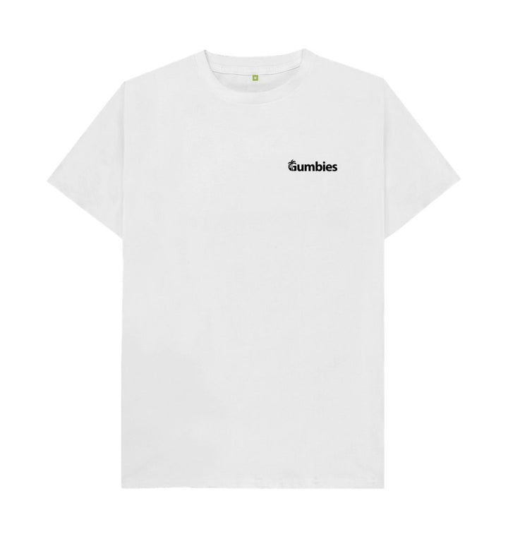 White Gumbies Small Full Logo White\/Black - Unisex Organic Cotton T-Shirt