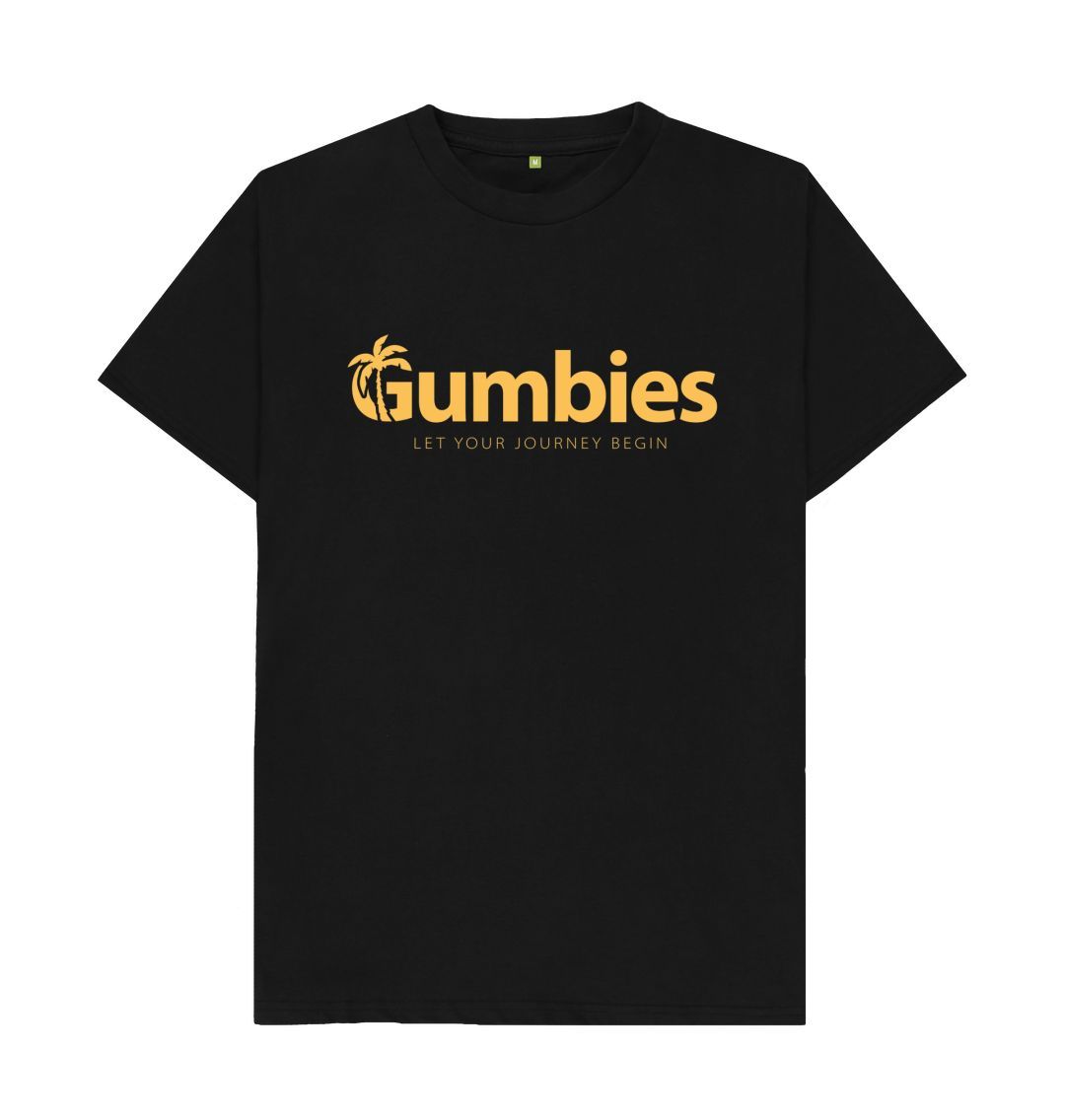 Black Gumbies Full Logo Black\/Yellow - Unisex Organic Cotton T-Shirt