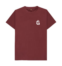 Gumbies G Chest Logo Red Wine/White - Unisex Organic Cotton T-Shirt